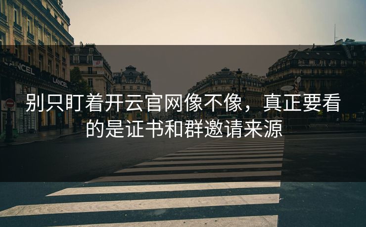 别只盯着开云官网像不像,真正要看的是证书和群邀请来源 别只盯着开云官网像不像,真正要看的是证书和群邀请来源